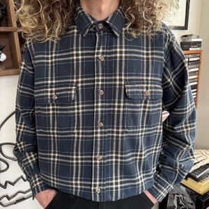 Vintage 90s Field & Stream Plaid Cotton Flannel ~ Size Large